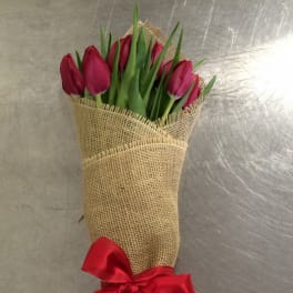 wrapped tulips
